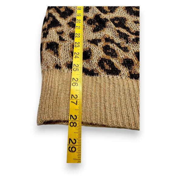 Others Follow Leopard Print Cowl/Off Shoulder Sweater Size Medium - Picture 7 of 9